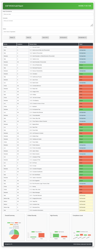 Generated Accessibility Conformance Report