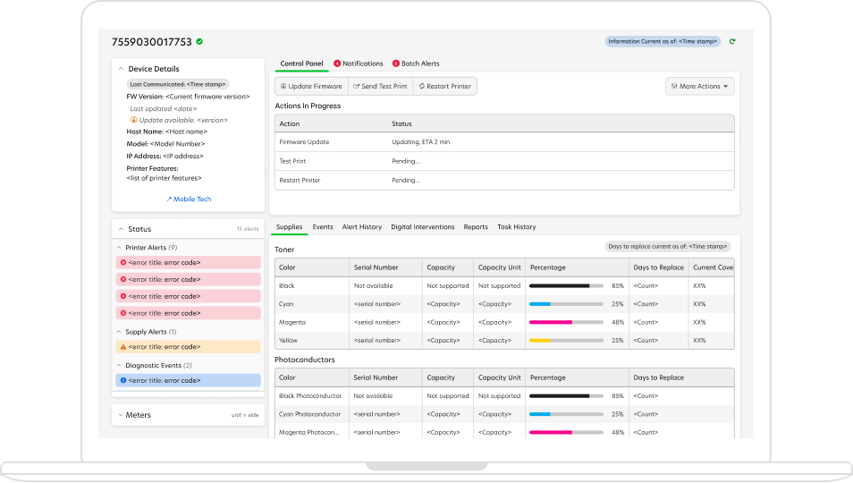 Device Support Tool application shown on a MacBook