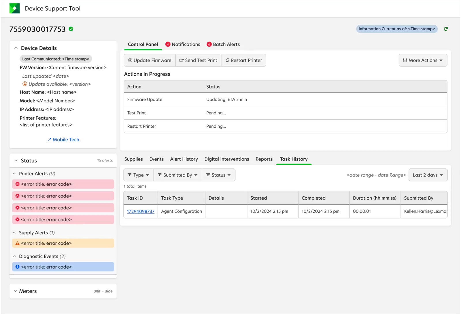 Device Support Tool application demo