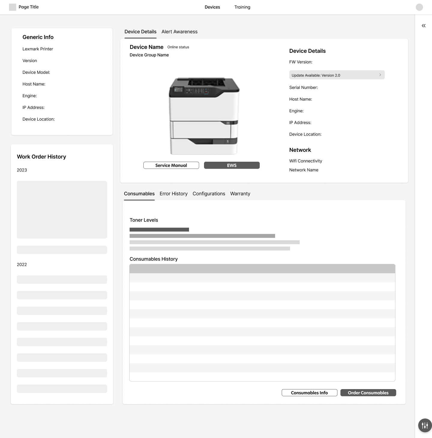 Low fidelity mockup - early concept 1