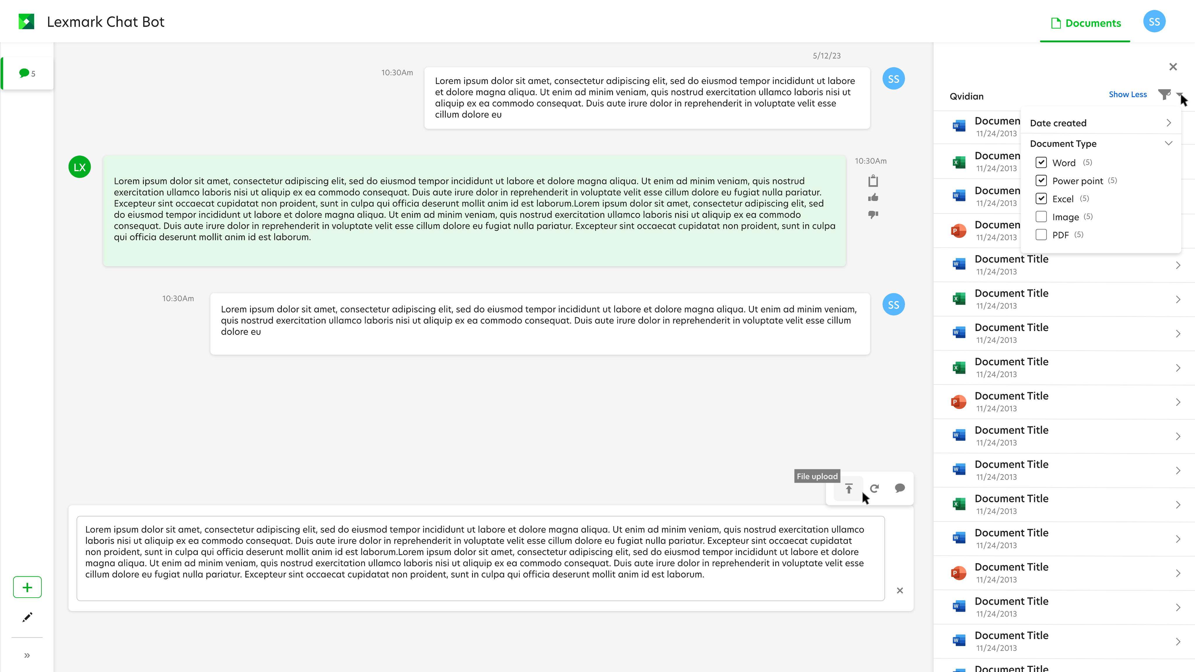 Chat RFP AI interface screenshot